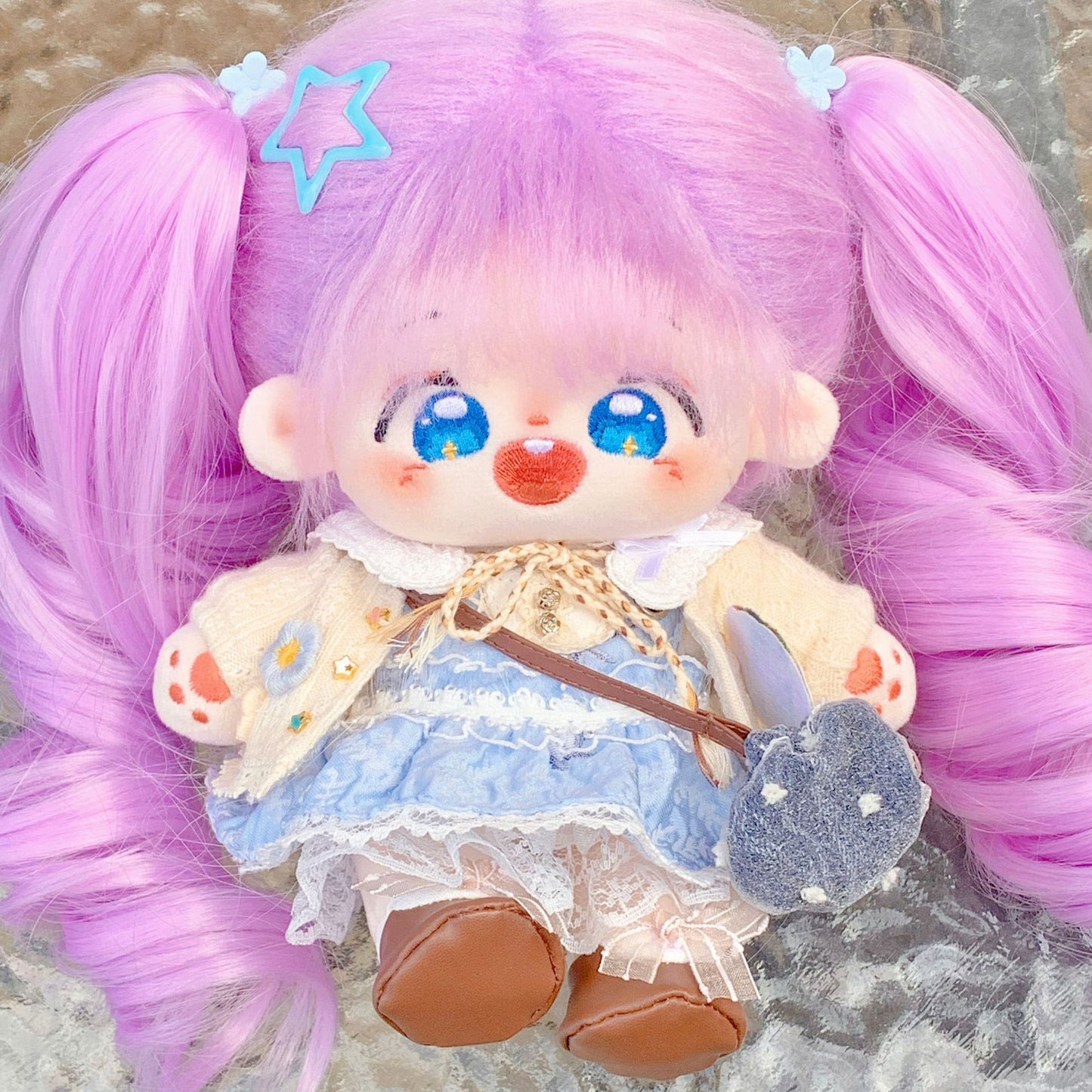 20 cm Cotton Doll Synthetic Fiber Hair Girl Cute Version Super Star Doll Plush Toys Doll Customization