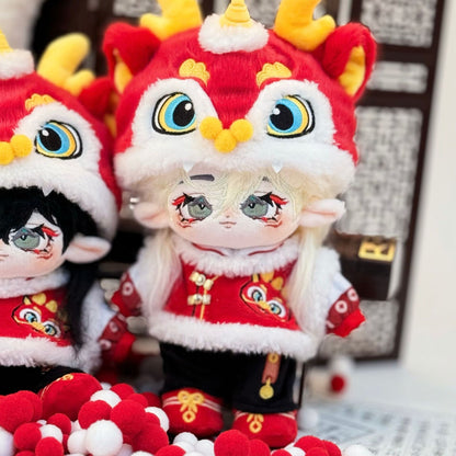 20 cm Cotton Doll Clothes New Year Dragon Year Doll Clothes Cotton Doll Accessories Four-Piece Set In Stock