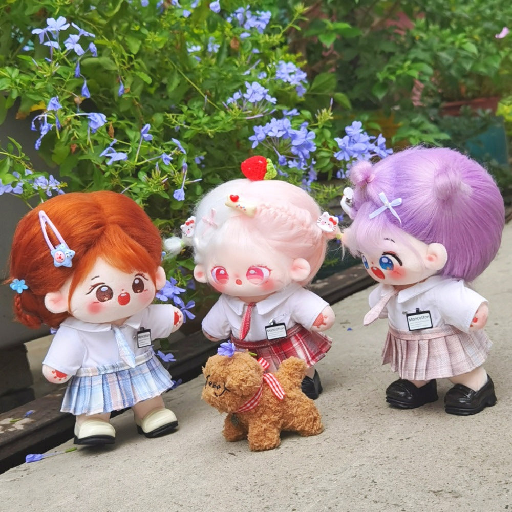 20cm Cotton Doll Student Uniform Doll Clothes JK Uniform Set Three-Piece Set In Stock