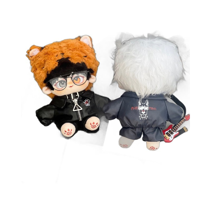 20 cm Cotton Doll Clothes Leather Coat Set Three-Piece Set In Stock