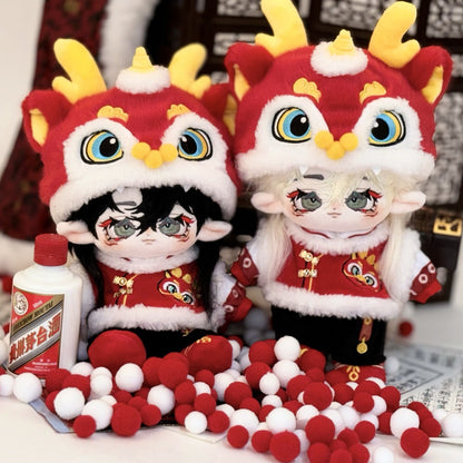 20 cm Cotton Doll Clothes New Year Dragon Year Doll Clothes Cotton Doll Accessories Four-Piece Set In Stock