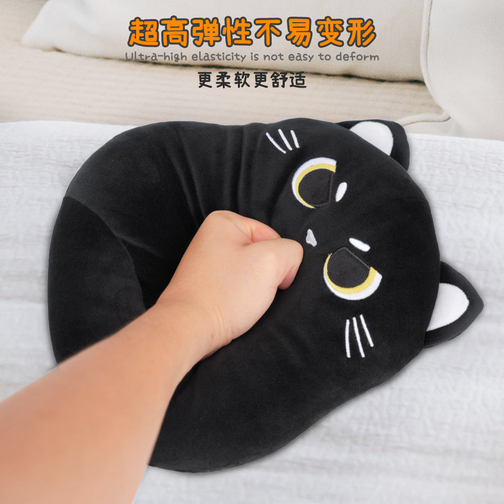 Funny Plush Toys Double-Sided Expression-Changing Luminous Machine Embroidery Cat Animal Throw Pillow in Stock