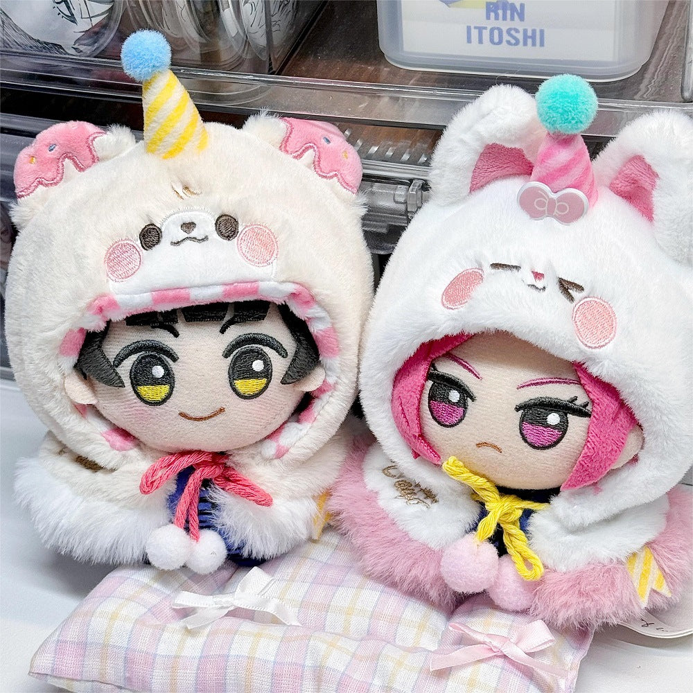 Cotton Doll Clothes Hooded Cloak Plush Toy Accessories Two-Piece Set In Stock