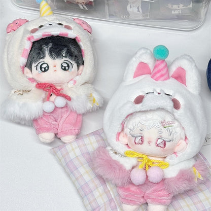 Cotton Doll Clothes Hooded Cloak Plush Toy Accessories Two-Piece Set In Stock