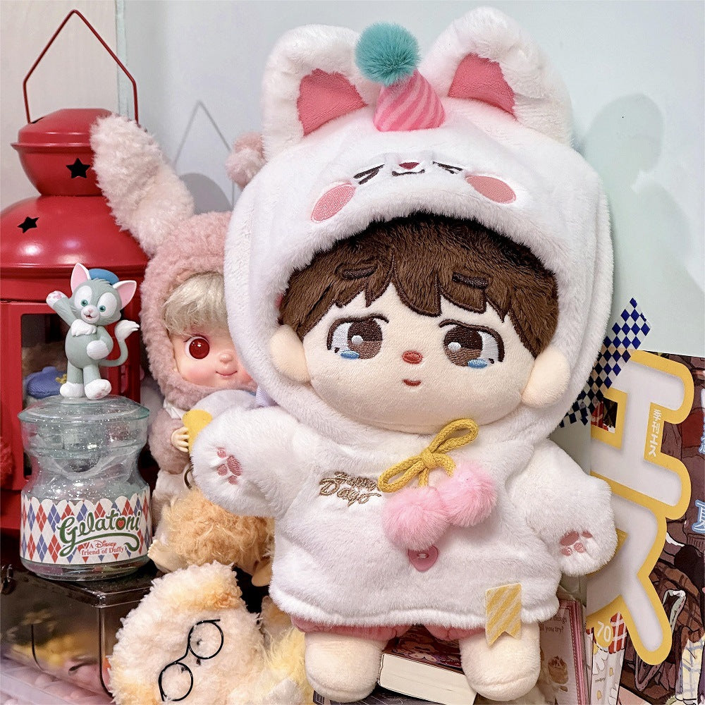 20 cm Cotton Doll Clothes Hooded Doll Clothes Two-Piece Set Sugar Bear Sweetheart Rabbit