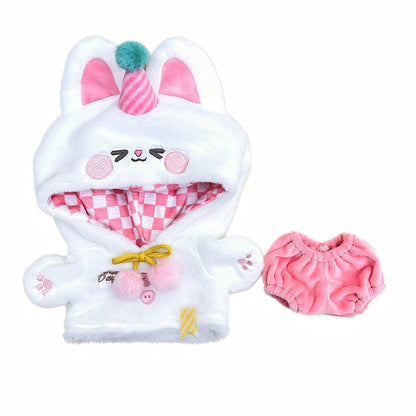 20 cm Cotton Doll Clothes Hooded Doll Clothes Two-Piece Set Sugar Bear Sweetheart Rabbit