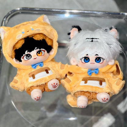 15 cm/20 cm Cotton Doll Clothes Orange Tabby Cat Suit Two-Piece Hooded Sweater Pants In Stock