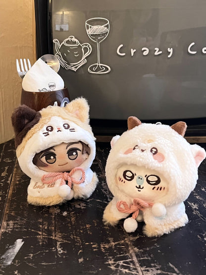 10 cm Doll Clothes Cotton Doll Clothes Common Style Cute Animal All-Matching Clothes Toy BAA Cloak Three Flower Cat Cloak