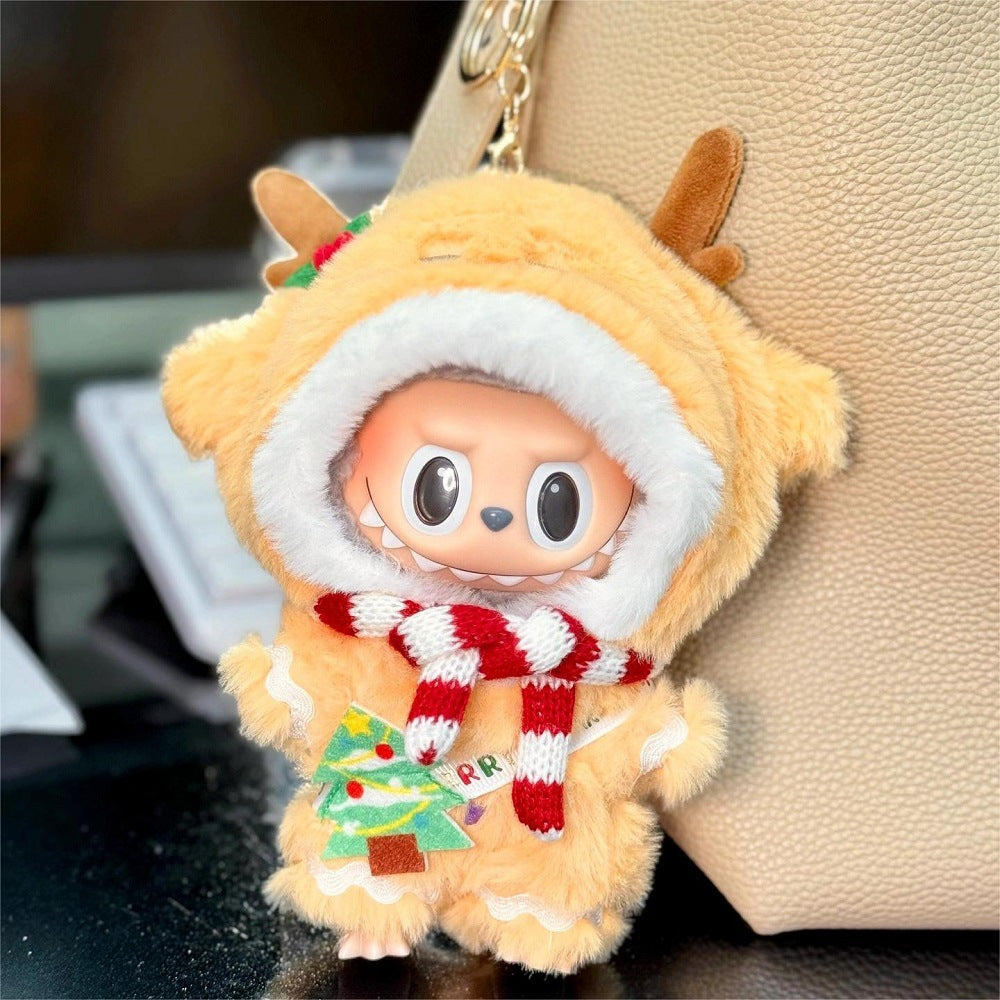 10cm Cotton Doll Clothes Plush Doll Hooded Christmas Doll Clothes Set Three-Piece Set In Stock