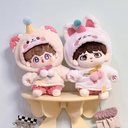 20 cm Cotton Doll Clothes Hooded Doll Clothes Two-Piece Set Sugar Bear Sweetheart Rabbit