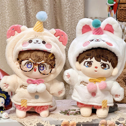 20 cm Cotton Doll Clothes Hooded Doll Clothes Two-Piece Set Sugar Bear Sweetheart Rabbit