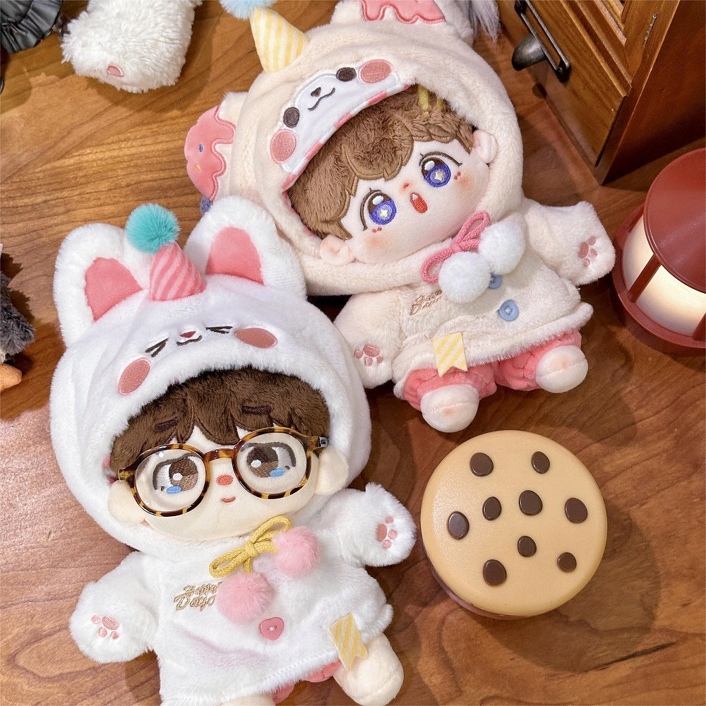 20 cm Cotton Doll Clothes Hooded Doll Clothes Two-Piece Set Sugar Bear Sweetheart Rabbit