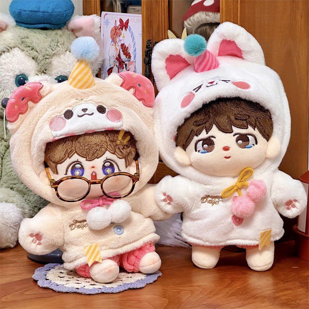 20 cm Cotton Doll Clothes Hooded Doll Clothes Two-Piece Set Sugar Bear Sweetheart Rabbit