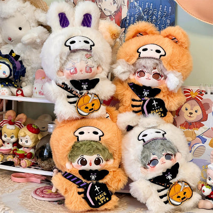 10cm Cotton Doll and Doll Clothes Christmas Style Clothes Pumpkin Bear Cream Rabbit